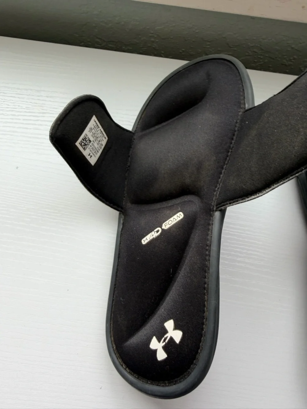 Under Armour Unite VI Adjustable Slide Sandals Black White Youth 3Y